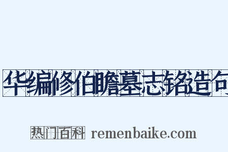 华编修伯瞻墓志铭造句是什么意思的图片